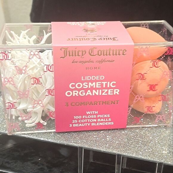 Juicy Couture Home JC Butterfly Logo Lidded Cosmetic Organizer Set - Picture 4 of 8